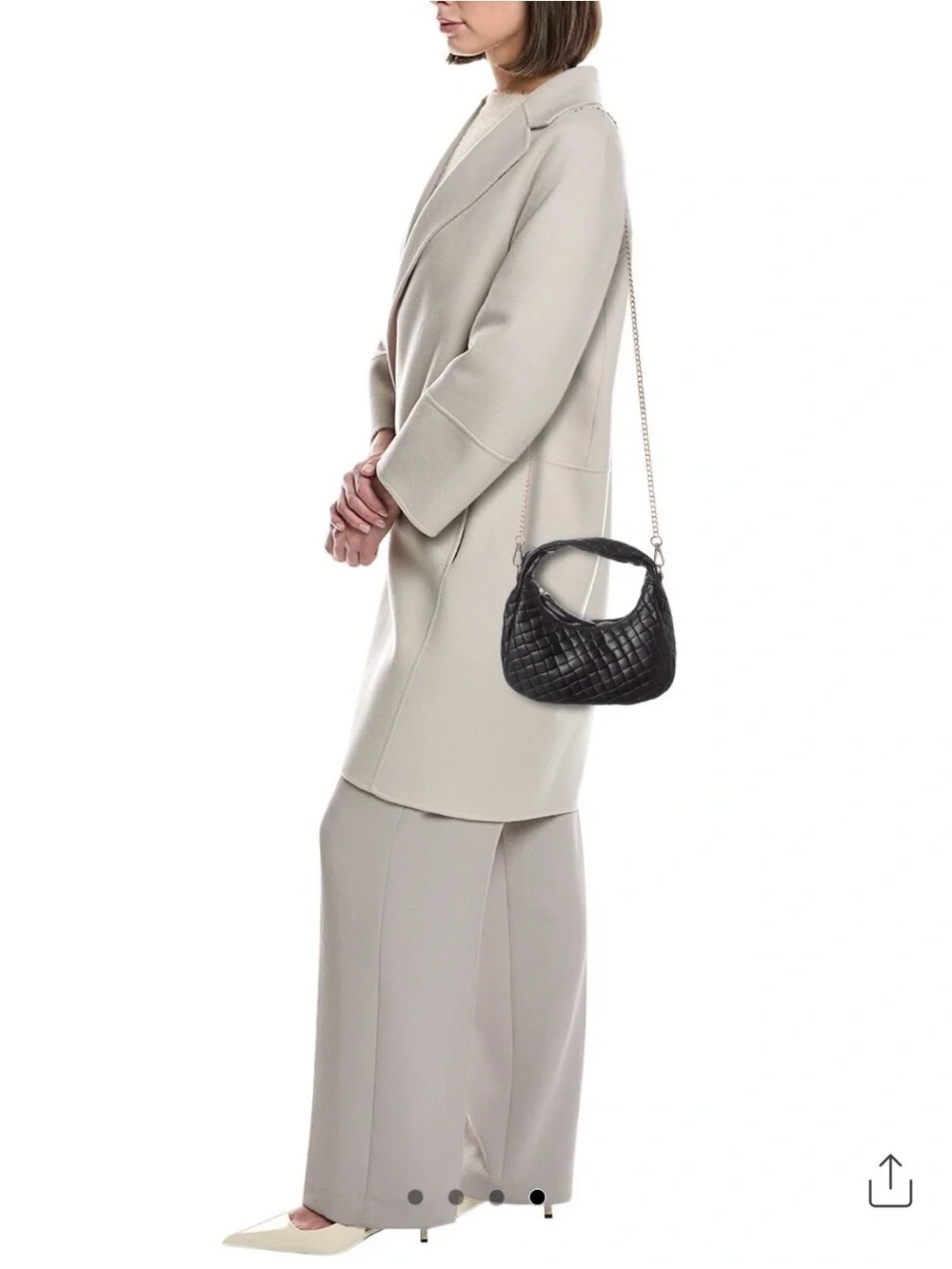 Persaman New York Chloe Bag Black Quilted Shoulder Bag with Chain Strap